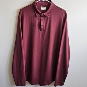 Mantra Catalyst Long Sleeve Performance Polo Shirt - Maroon Red - Size XL